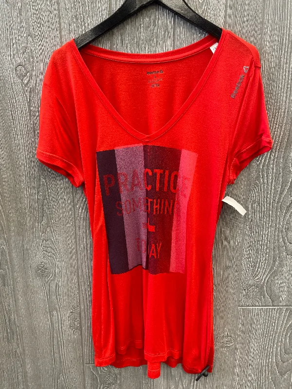 Sale Event Athletic Top Short Sleeve By Reebok In Red, Size: L