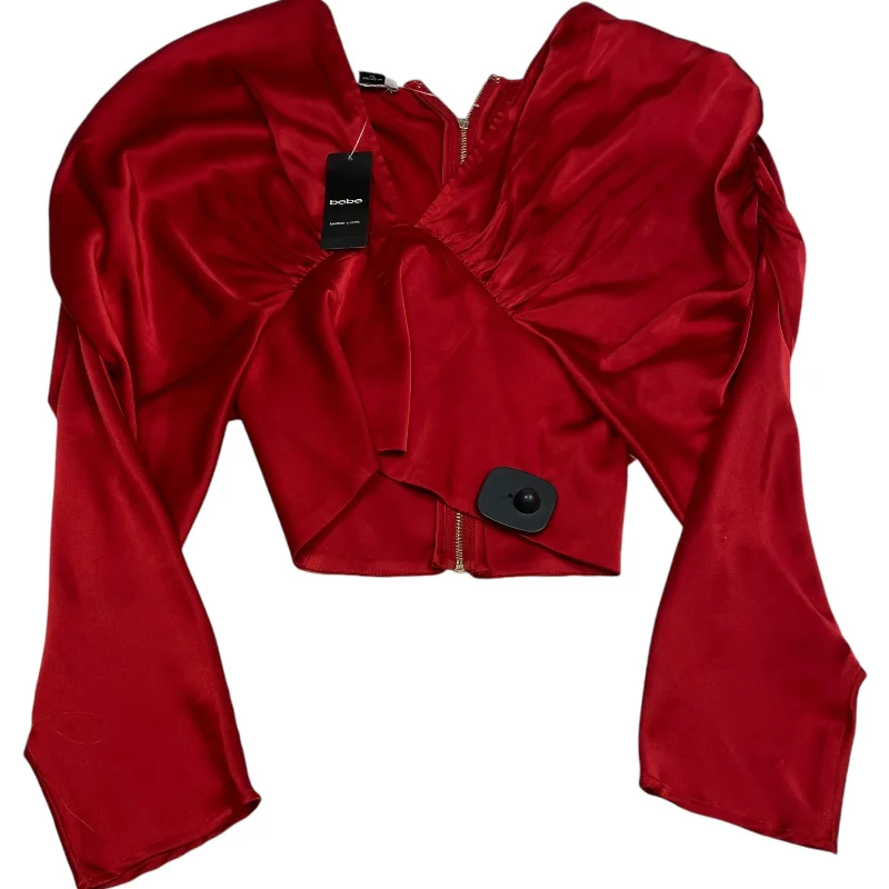 Crazy Deals Blouse Long Sleeve By Bebe In Red, Size: Xxs