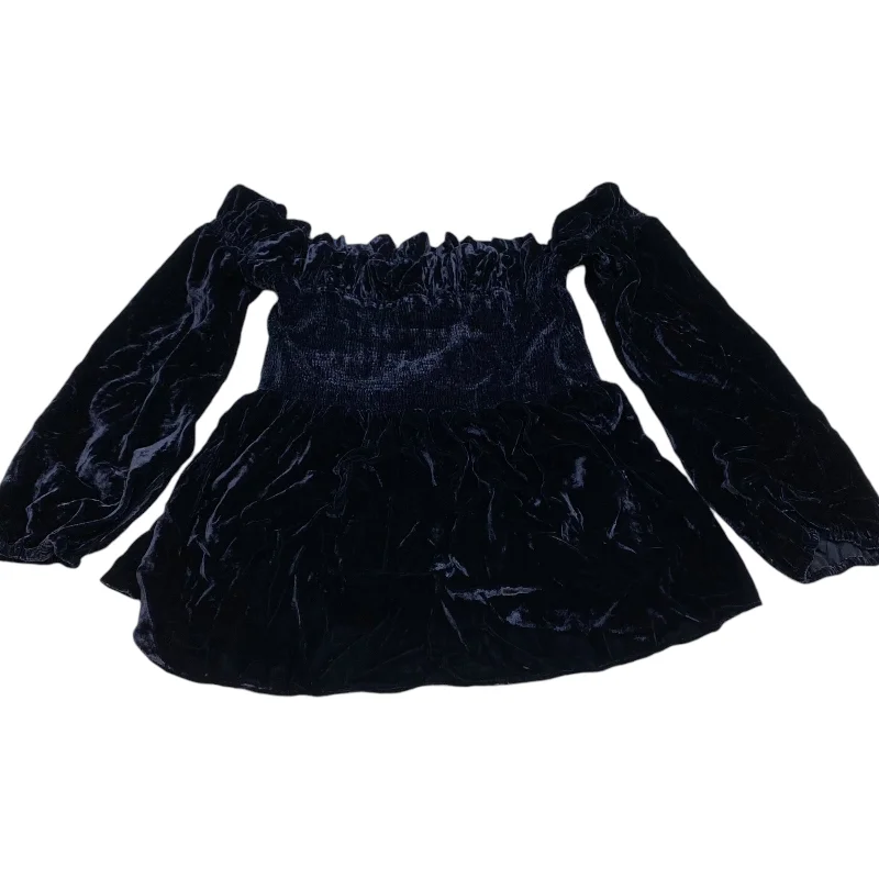 Deal Zone Blouse Long Sleeve By Chelsea 28 In Navy, Size: Xl