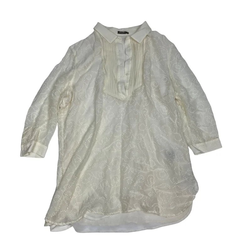Early Bird Discount Blouse Long Sleeve By J Mclaughlin In Cream, Size: Xl