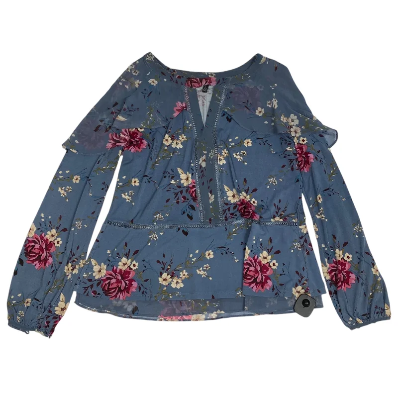 Deal Frenzy Blouse Long Sleeve By White House Black Market In Blue, Size: L