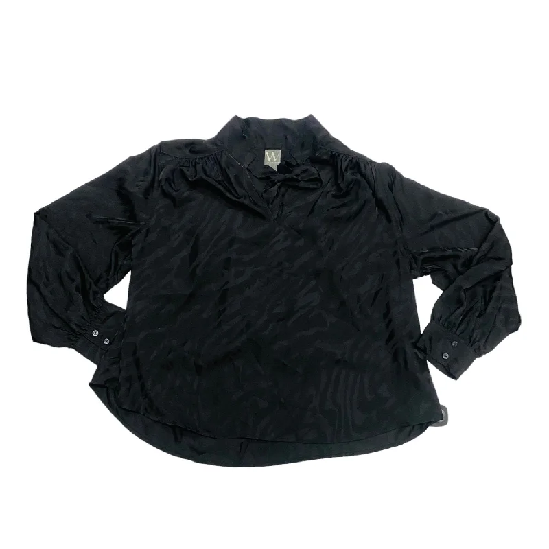 Midnight Madness Blouse Long Sleeve By Worthington  Size: Xl Petite