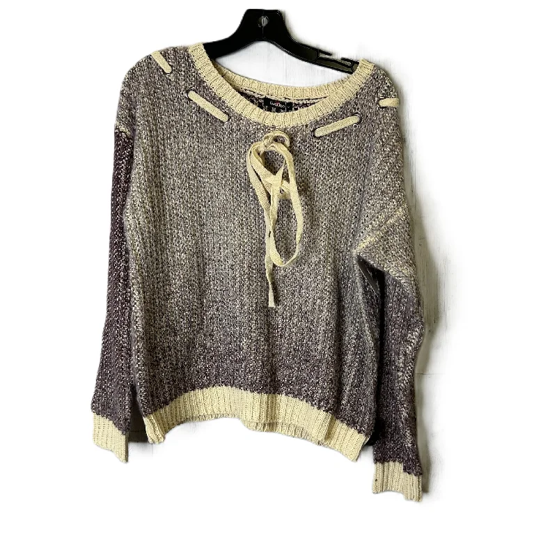 Early Access Sweater By GeeGee In Cream & Purple, Size: M