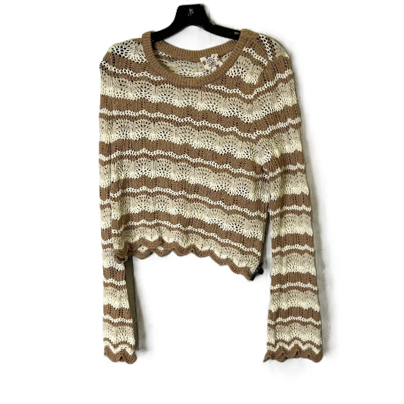 Discount Extravaganza Sweater By Hippie Rose In Brown & Cream, Size: L
