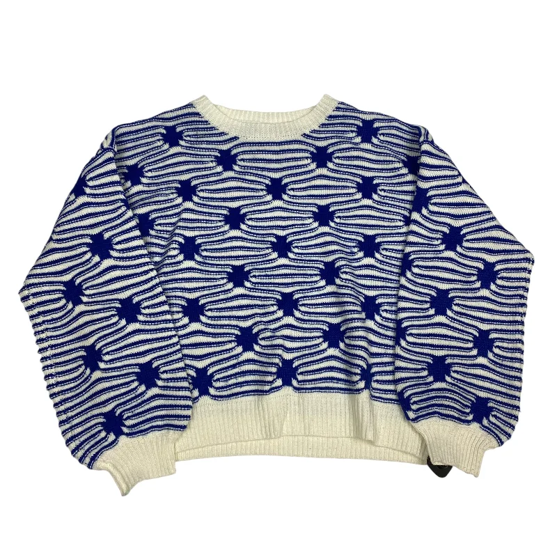 Flash Deals Sweater By Shein In Blue & Cream, Size: L