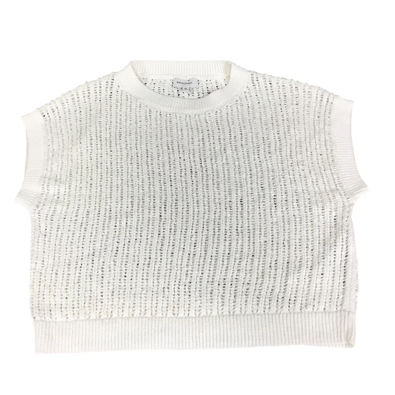 Online Only Sweater Short Sleeve By Banana Republic In Cream, Size: M