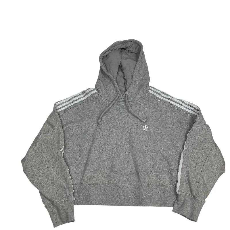 Flash Sale Sweatshirt Hoodie By Adidas In Grey, Size: 3x