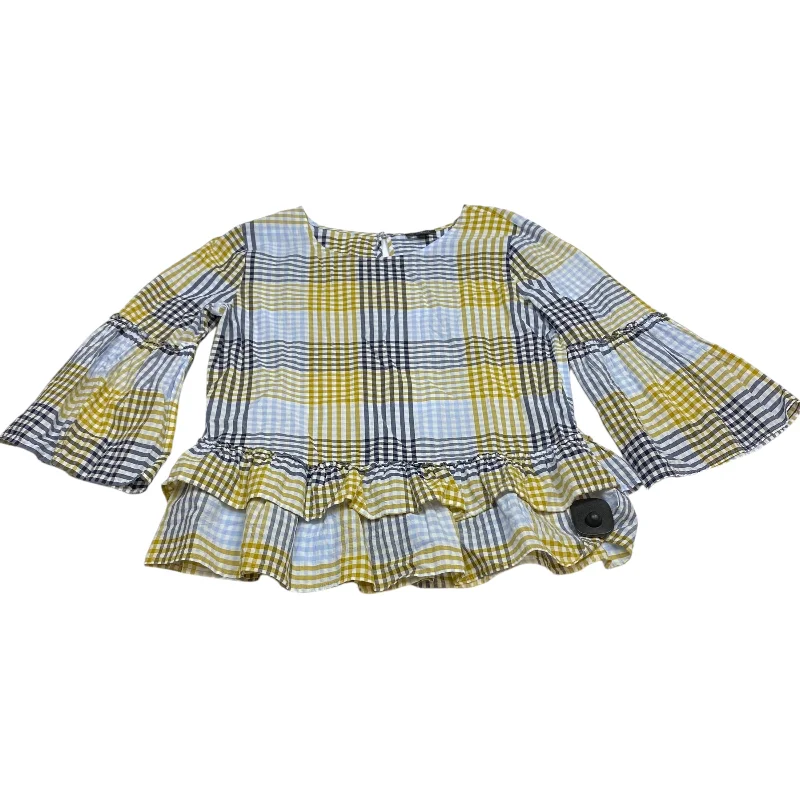Instant Discount Top 3/4 Sleeve By Ann Taylor In Blue & Green, Size: S