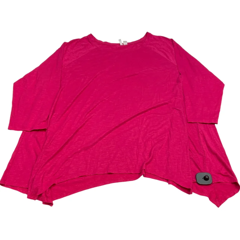 Exclusive Preview Top 3/4 Sleeve By Cato In Pink, Size: 3x