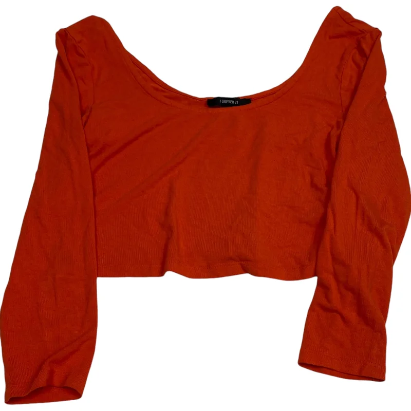 Factory Direct Sale Top Long Sleeve Basic By Forever 21 In Orange, Size: M