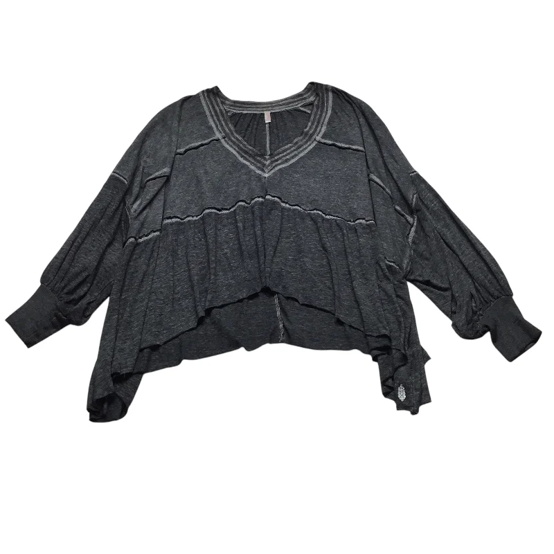 YEAR-End Clearance Top Long Sleeve Basic By Free People In Grey, Size: L