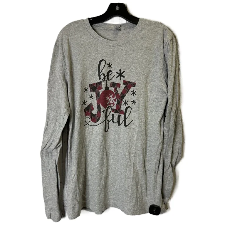 Final Clearance Top Long Sleeve Basic By Next Level In Grey, Size: L