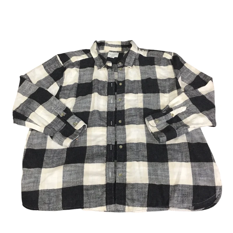 Today’s Deal Top Long Sleeve By American Eagle In Black & Cream, Size: Xxl