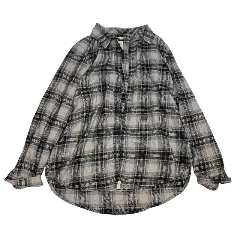 Clearance Sale Top Long Sleeve By American Eagle In Grey, Size: L