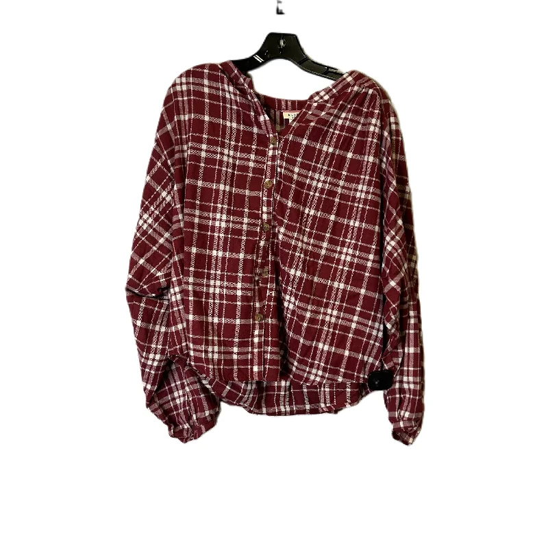 Best Bargains Top Long Sleeve By Andree By Unit In Red, Size: L