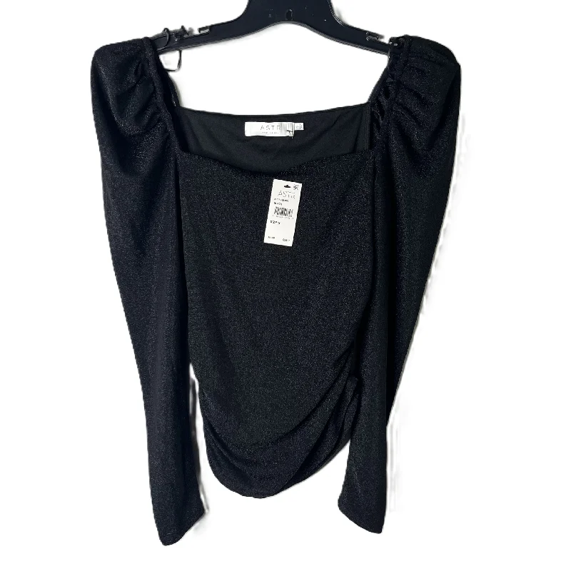 Quick Sale Top Long Sleeve By Astr In Black, Size: S