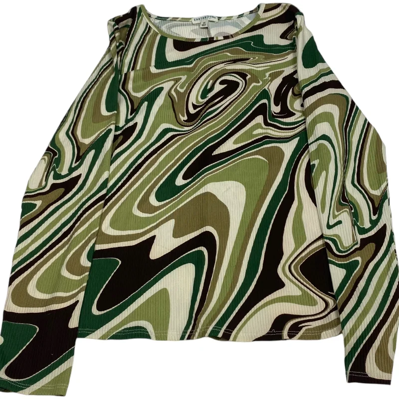 Best Deals Top Long Sleeve By Earthbound In Green, Size: M