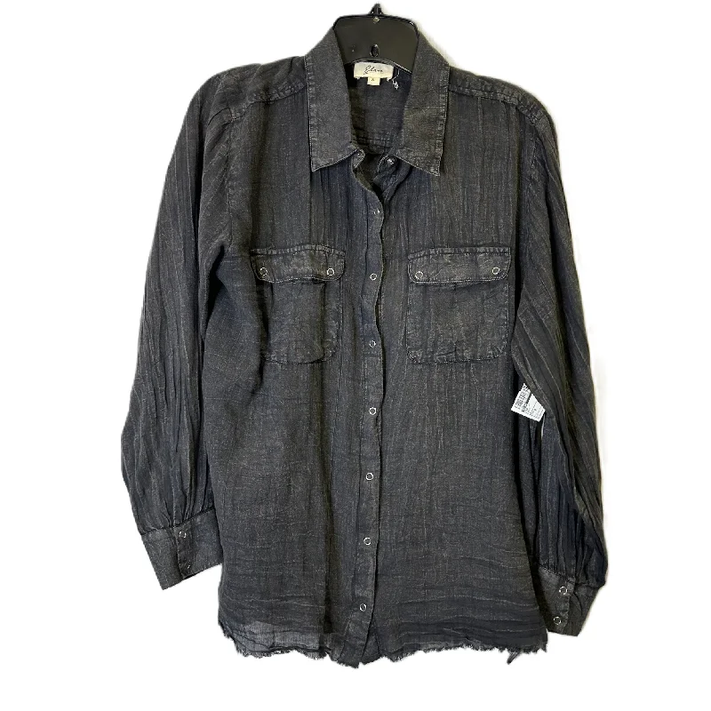 Price Buster Top Long Sleeve By Elan In Grey, Size: S
