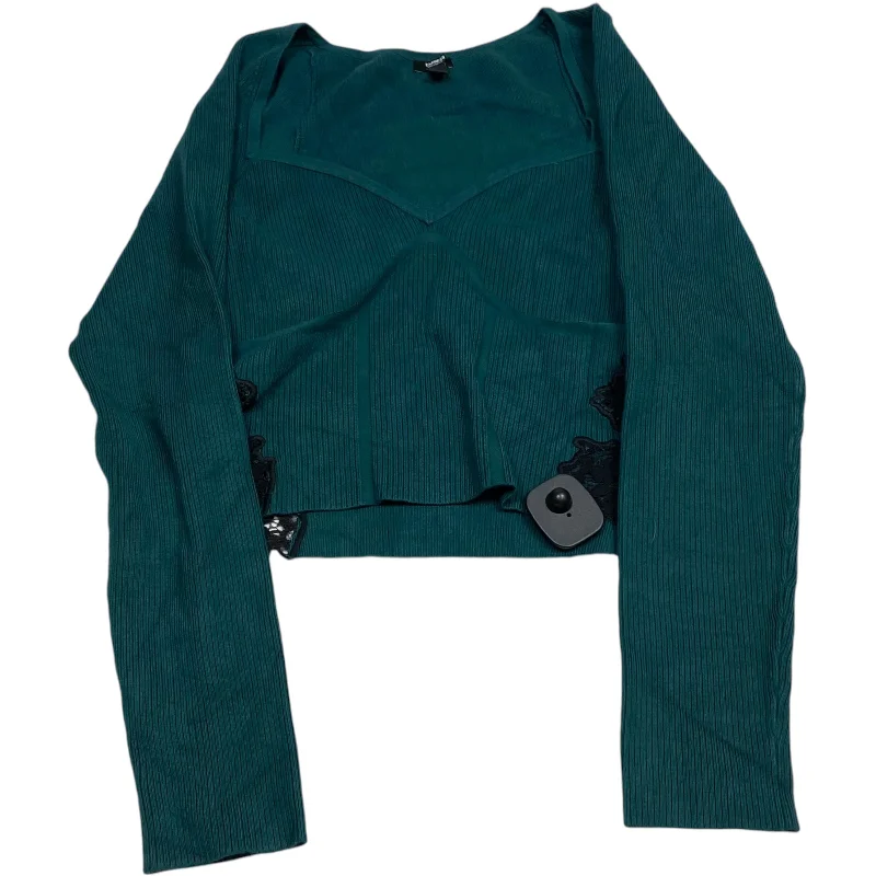 Hot Deal Top Long Sleeve By Express In Green, Size: L