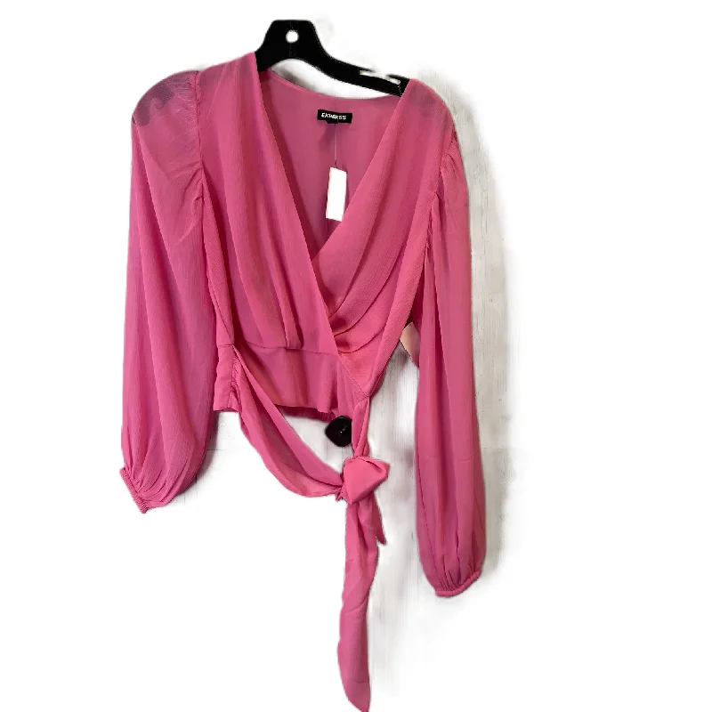 Limited Quantity Top Long Sleeve By Express In Pink, Size: Xs