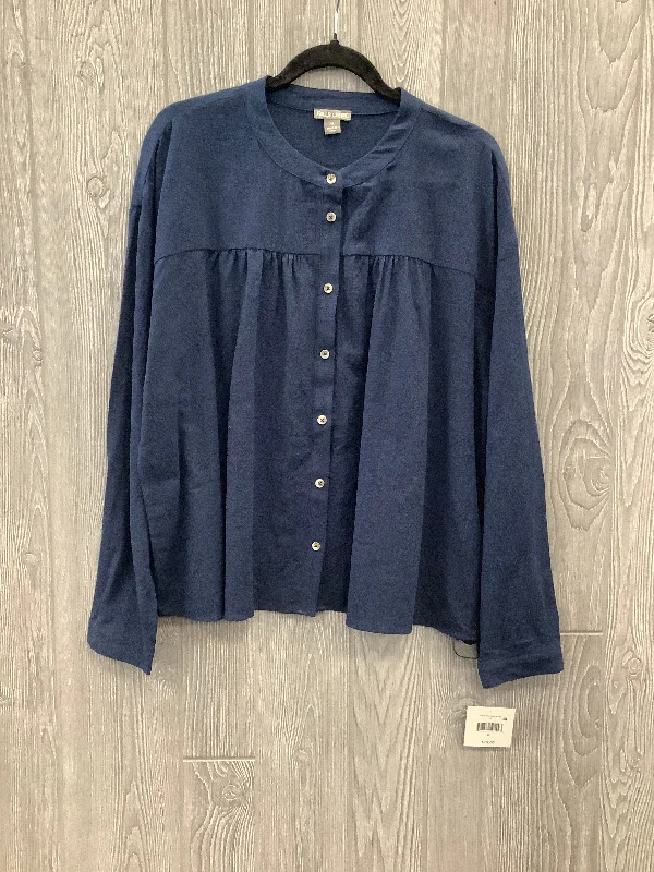 New Arrival Top Long Sleeve By Falls Creek In Navy, Size: Xl