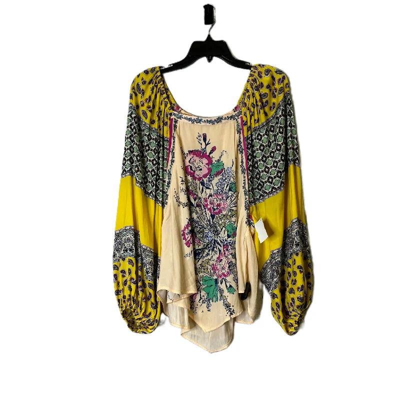 Don't Miss Top Long Sleeve By Free People In Multi-colored, Size: M