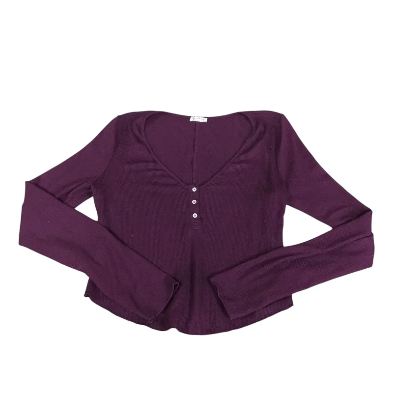 Super Sale Top Long Sleeve By Free People In Purple, Size: M
