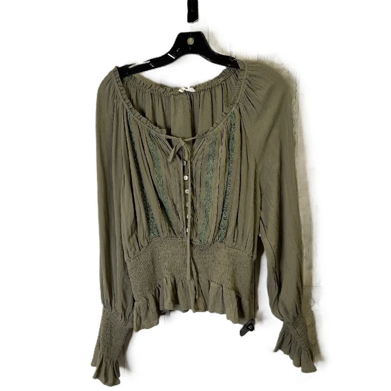 Discount Deals Top Long Sleeve By In Bloom In Green, Size: M