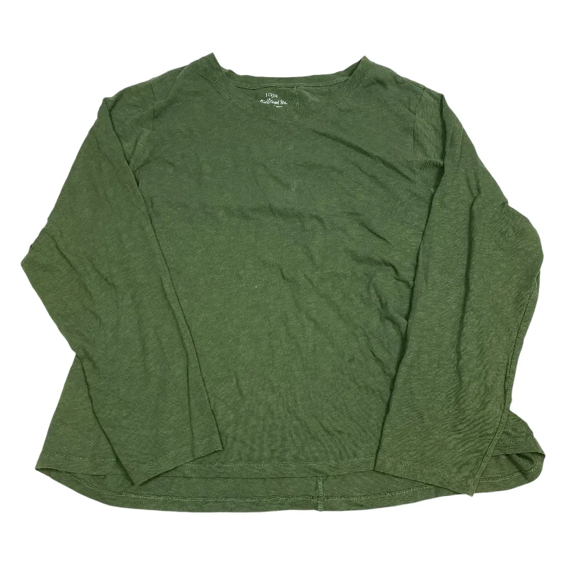 Discount Deals Top Long Sleeve By J. Crew In Green, Size: 3x