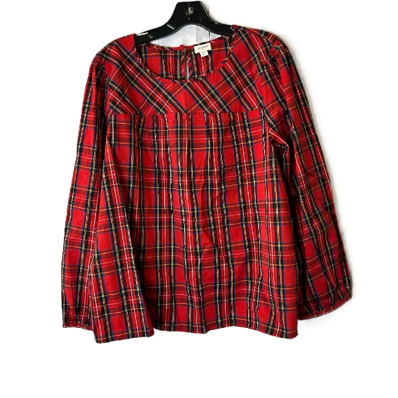 New Deals Top Long Sleeve By J. Crew In Plaid Pattern, Size: 2x