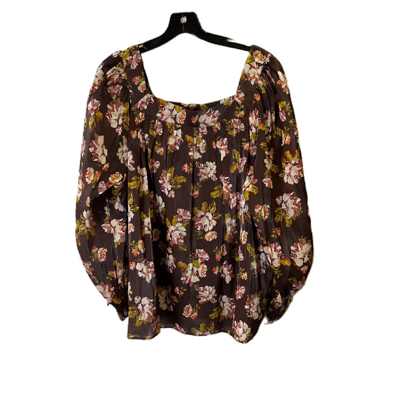 Today Only Top Long Sleeve By Lc Lauren Conrad In Brown, Size: 1x