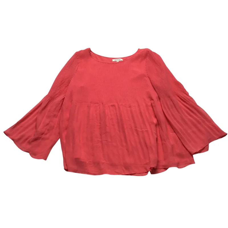 Shop and Save Top Long Sleeve By Max Studio In Coral, Size: L