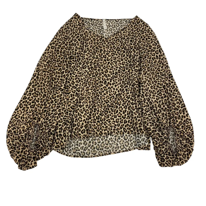 Weekend Deal Top Long Sleeve By Mts In Animal Print, Size: L