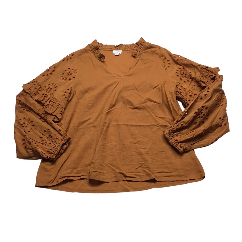 Inventory Reduction Top Long Sleeve By Mudpie In Brown, Size: S