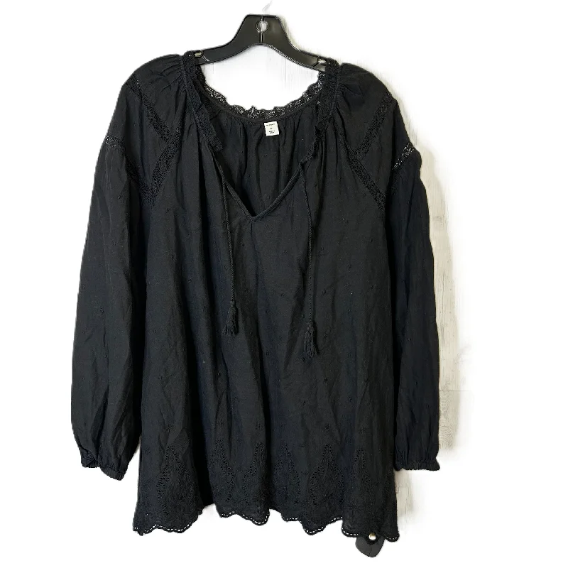 Final Sale Top Long Sleeve By Old Navy In Black, Size: Xl