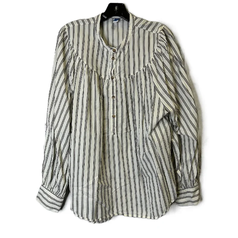 Take Advantage Top Long Sleeve By Old Navy In Striped Pattern, Size: Xl