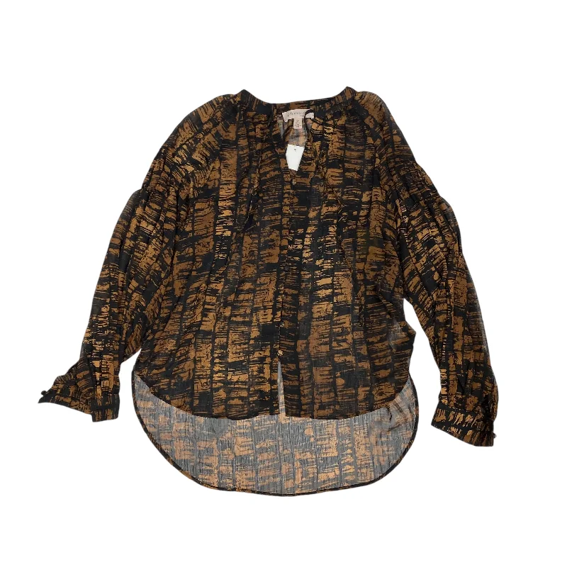 Can't Miss Top Long Sleeve By Philosophy In Black & Brown, Size: S