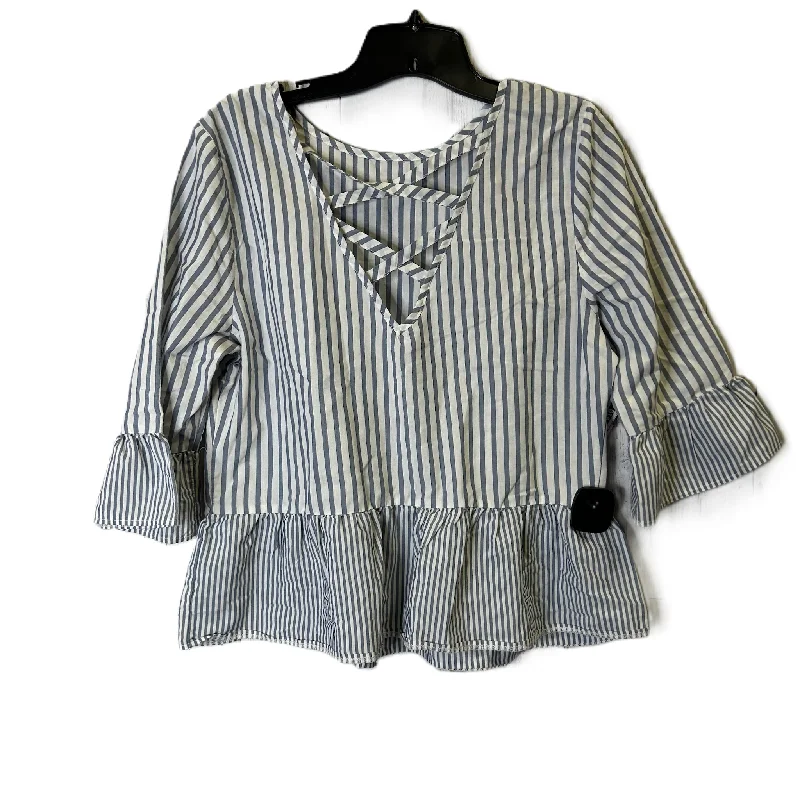 Loyalty Reward Top Long Sleeve By Primark In Striped Pattern, Size: 14