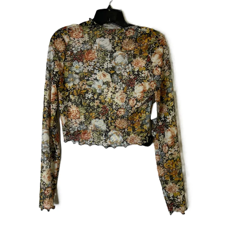Epic Deals Top Long Sleeve By Shein In Floral Print, Size: M