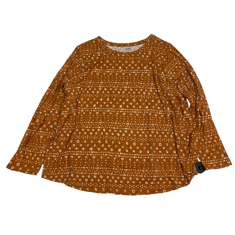 Bonus Savings Top Long Sleeve By Sonoma In Orange, Size: 2x