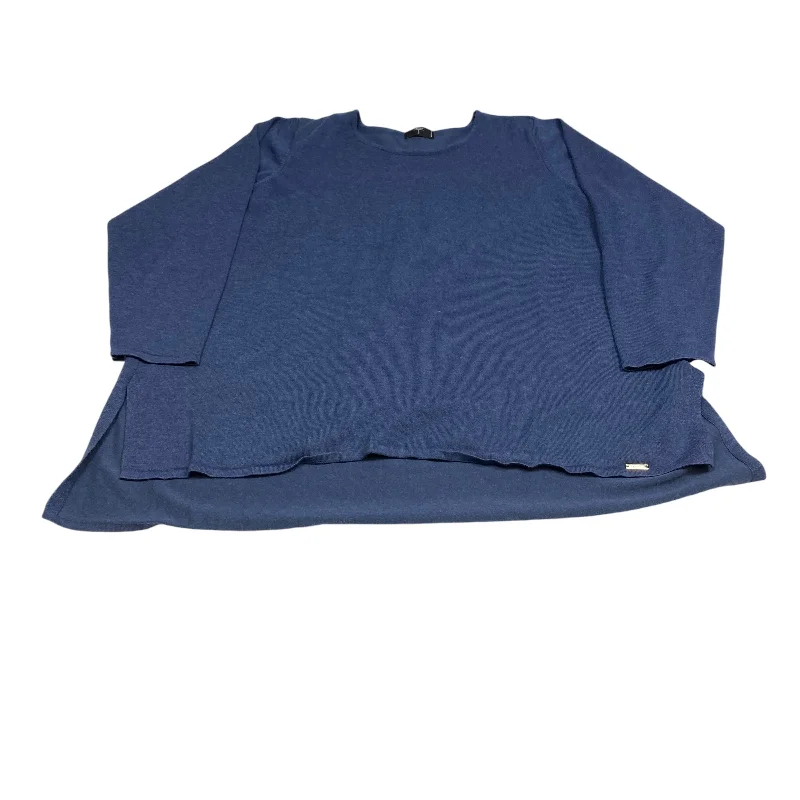 The Best Prices Top Long Sleeve By Tahari By Arthur Levine In Blue, Size: 2x