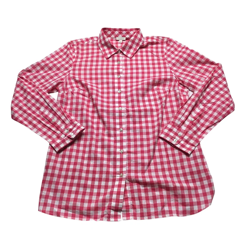 Anniversary Sale Top Long Sleeve By Talbots In Pink & White, Size: M