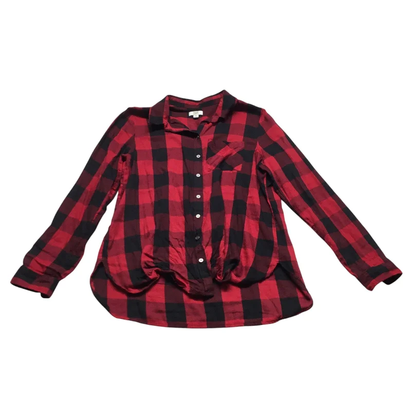 Markdown Madness Top Long Sleeve By True Craft In Black & Red, Size: Xl