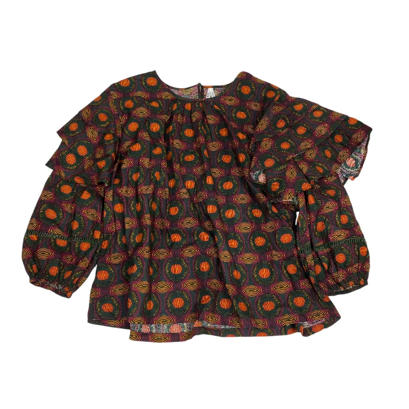 Major Savings Top Long Sleeve By Truth In Orange & Red, Size: 3x