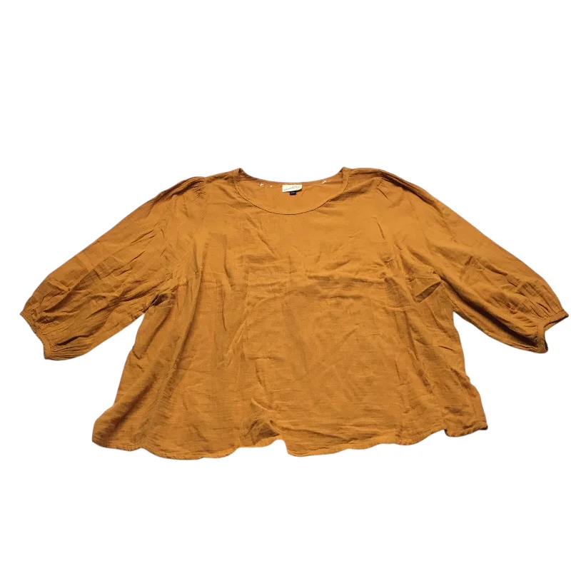 Price Smash Top Long Sleeve By Universal Thread In Yellow, Size: 4x