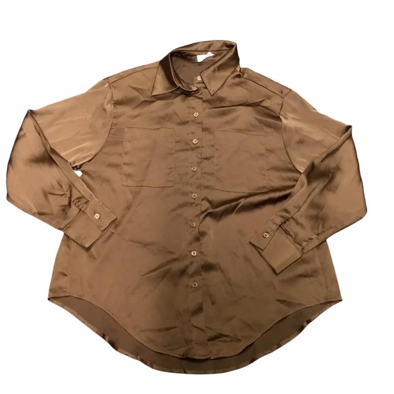 Sale Event Top Long Sleeve By Vestique In Brown, Size: M