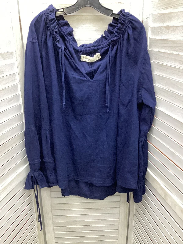 Top Long Sleeve By We The Free In Navy, Size: L