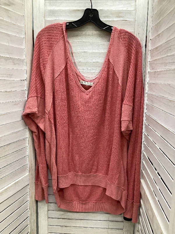 Top Long Sleeve By We The Free In Pink, Size: L