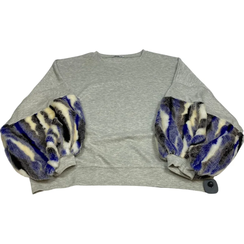 Price Meltdown Top Long Sleeve By Zara In Grey, Size: L