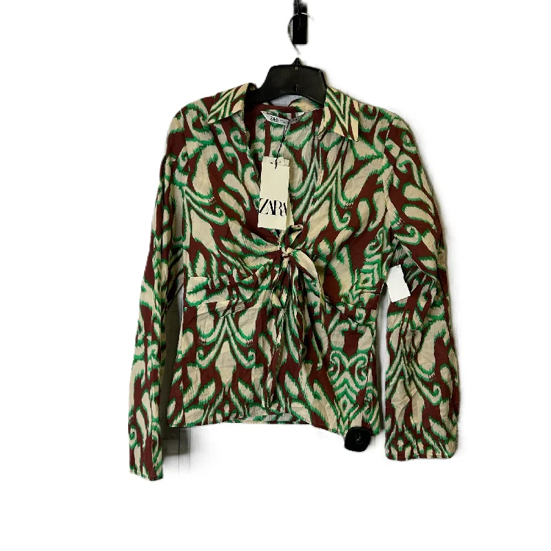 Weekend Deal Top Long Sleeve By Zara In Multi-colored, Size: S